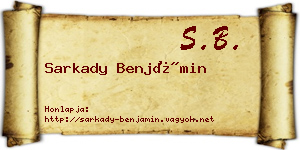 Sarkady Benjámin névjegykártya